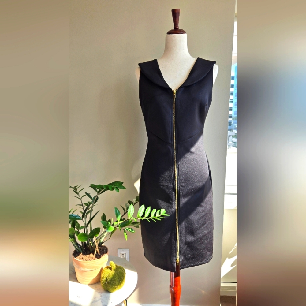 En Focus Studio Black Zip-Up Dress (Size 8) - Sleek & Chic